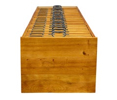 Early 20th century apothecary fruitwood tall chest of drawers