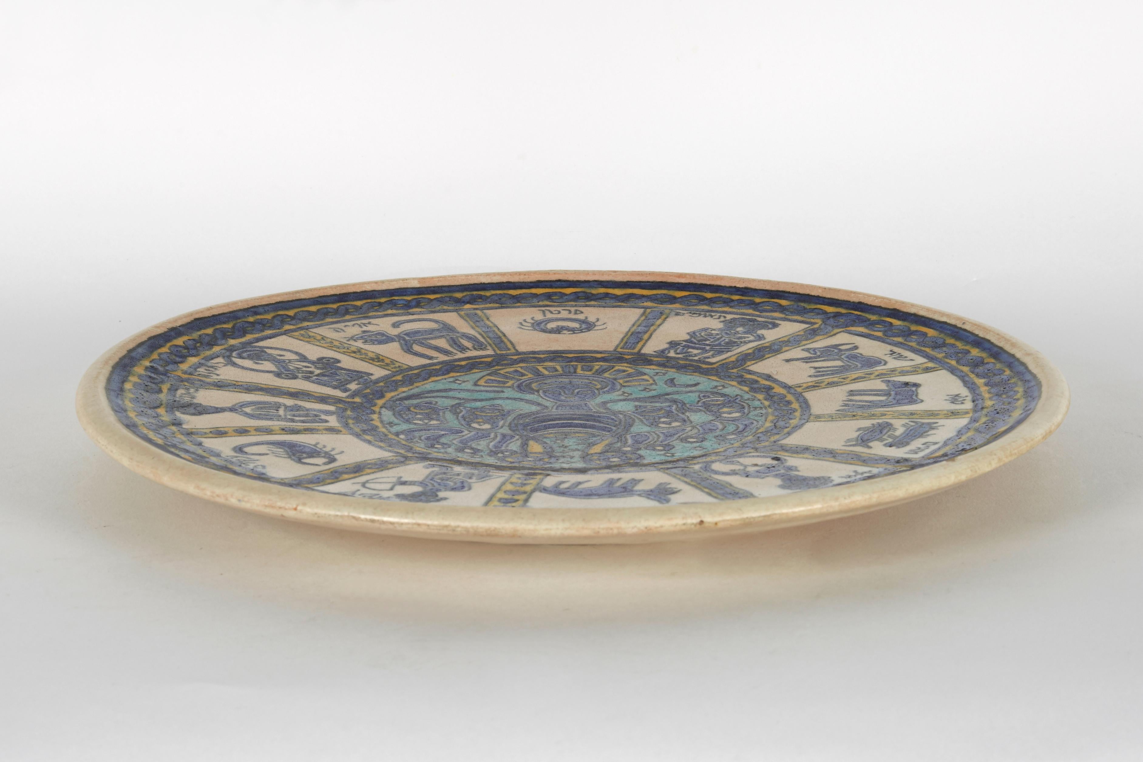 Early 20th Century Armenian Pottery Plate from Jerusalem In Excellent Condition For Sale In New York, NY