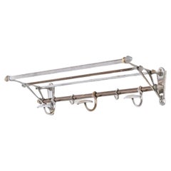 Early 20th Century Art Deco Antique Nickel Plated Brass Hat & Coat Rack. c.1930