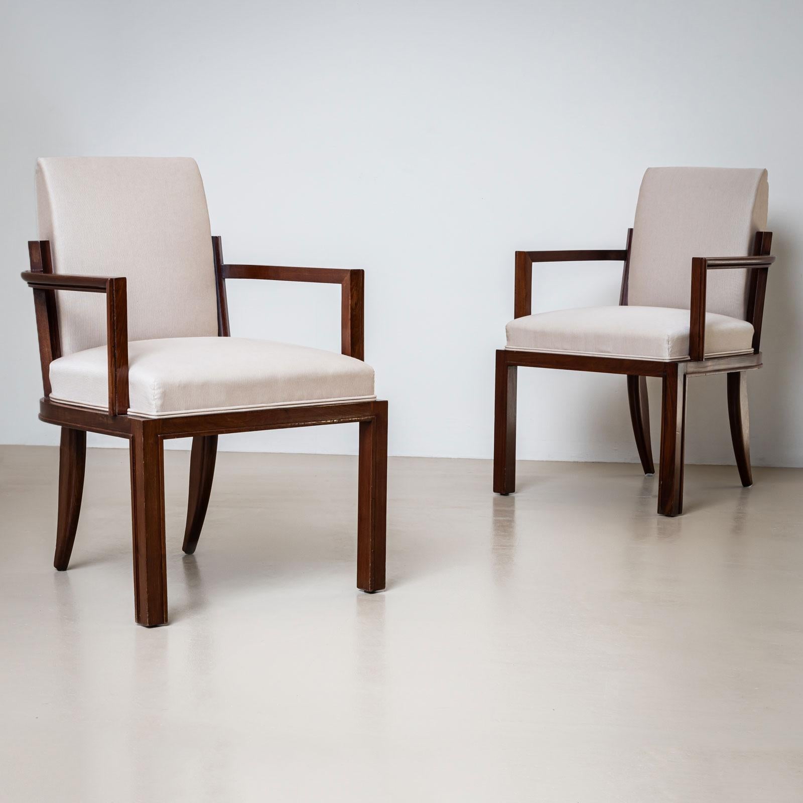 French Early-20th Century Art Deco Armchairs, France For Sale