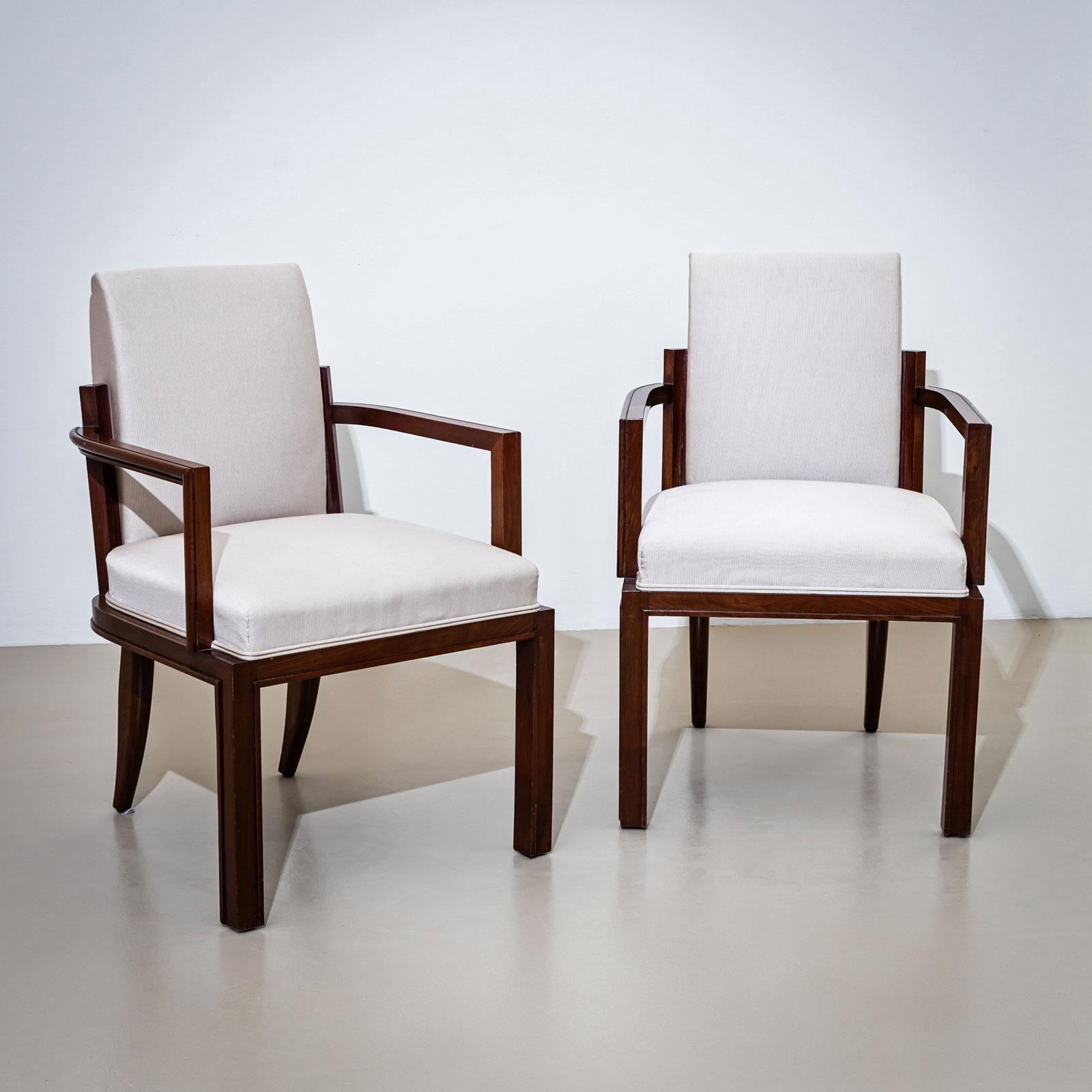 Fabric Early-20th Century Art Deco Armchairs, France For Sale