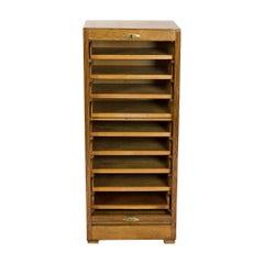 Armadio di riempimento con ante a rullo in legno di Oak Wood dei primi del '900