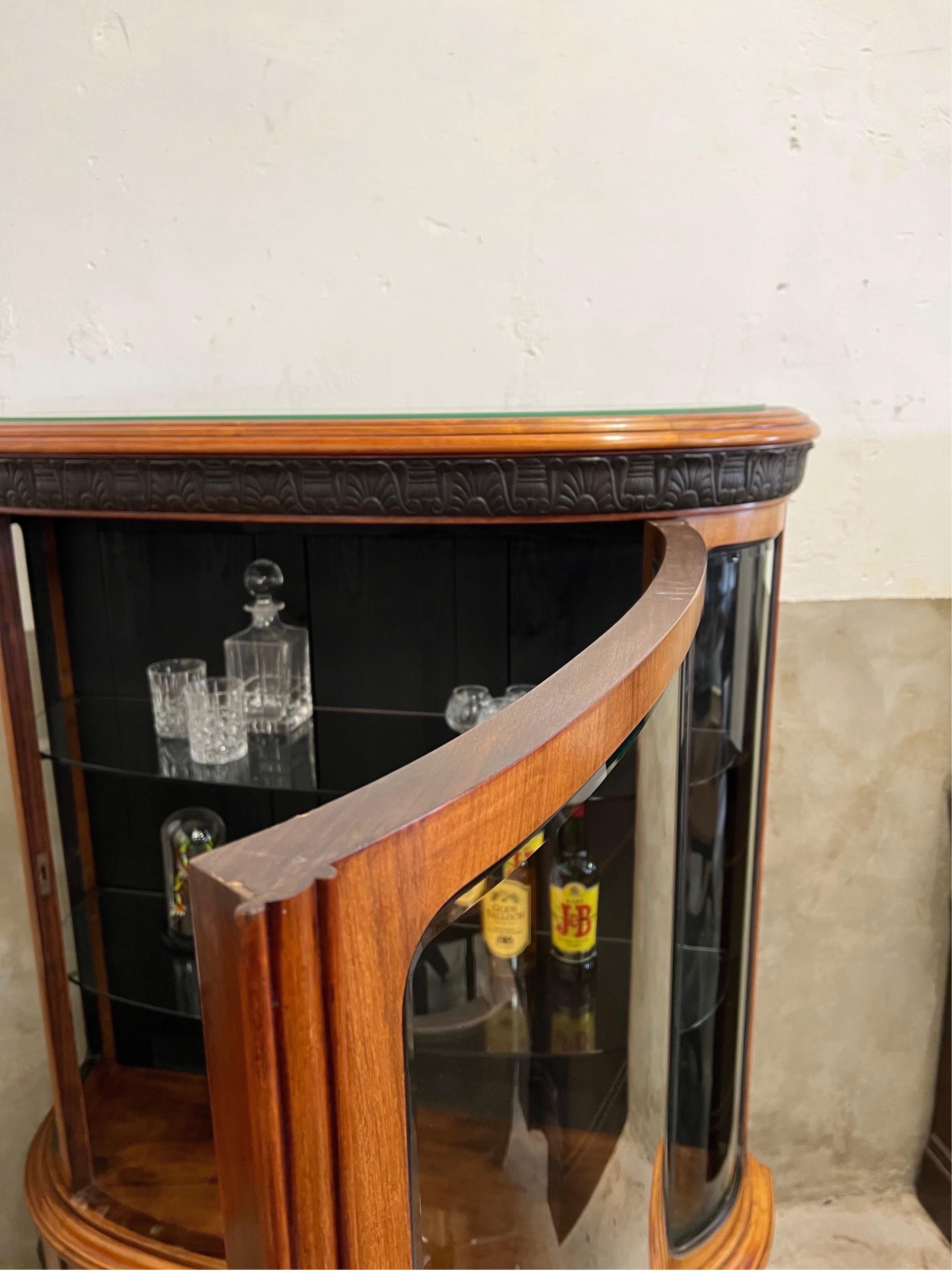 Early 20th Century Art Deco Beverage Cabinet, Curved Glass 3