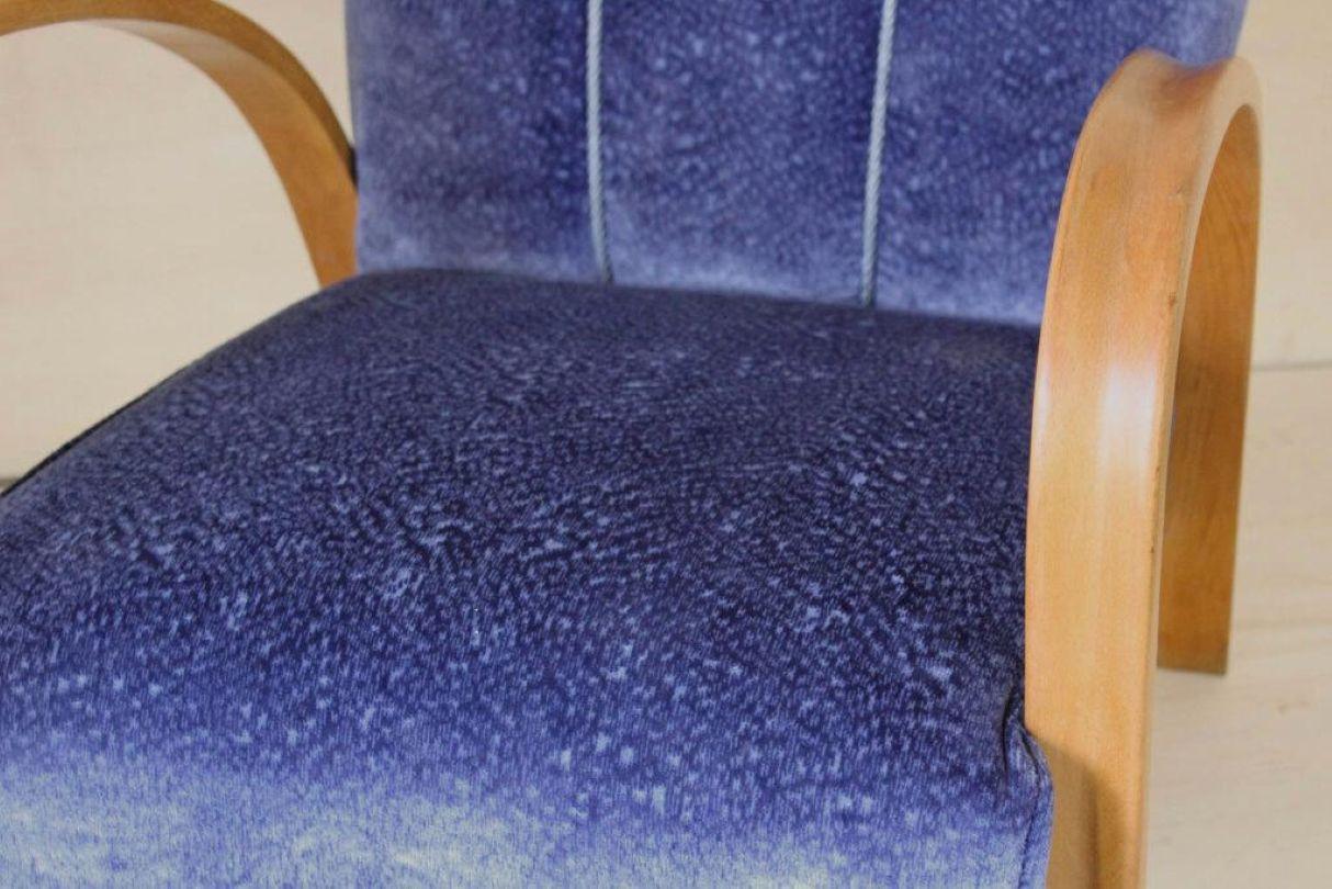 Fauteuil bleu Art Déco du début du 20e siècle, France en vente 2