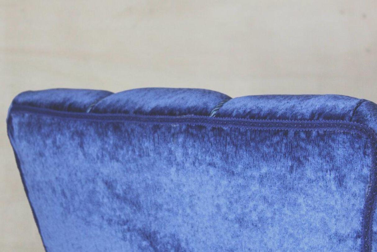 20ième siècle Fauteuil bleu Art Déco du début du 20e siècle, France en vente