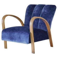 Blauer Sessel im Art déco-Stil des frühen 20. Jahrhunderts, Frankreich