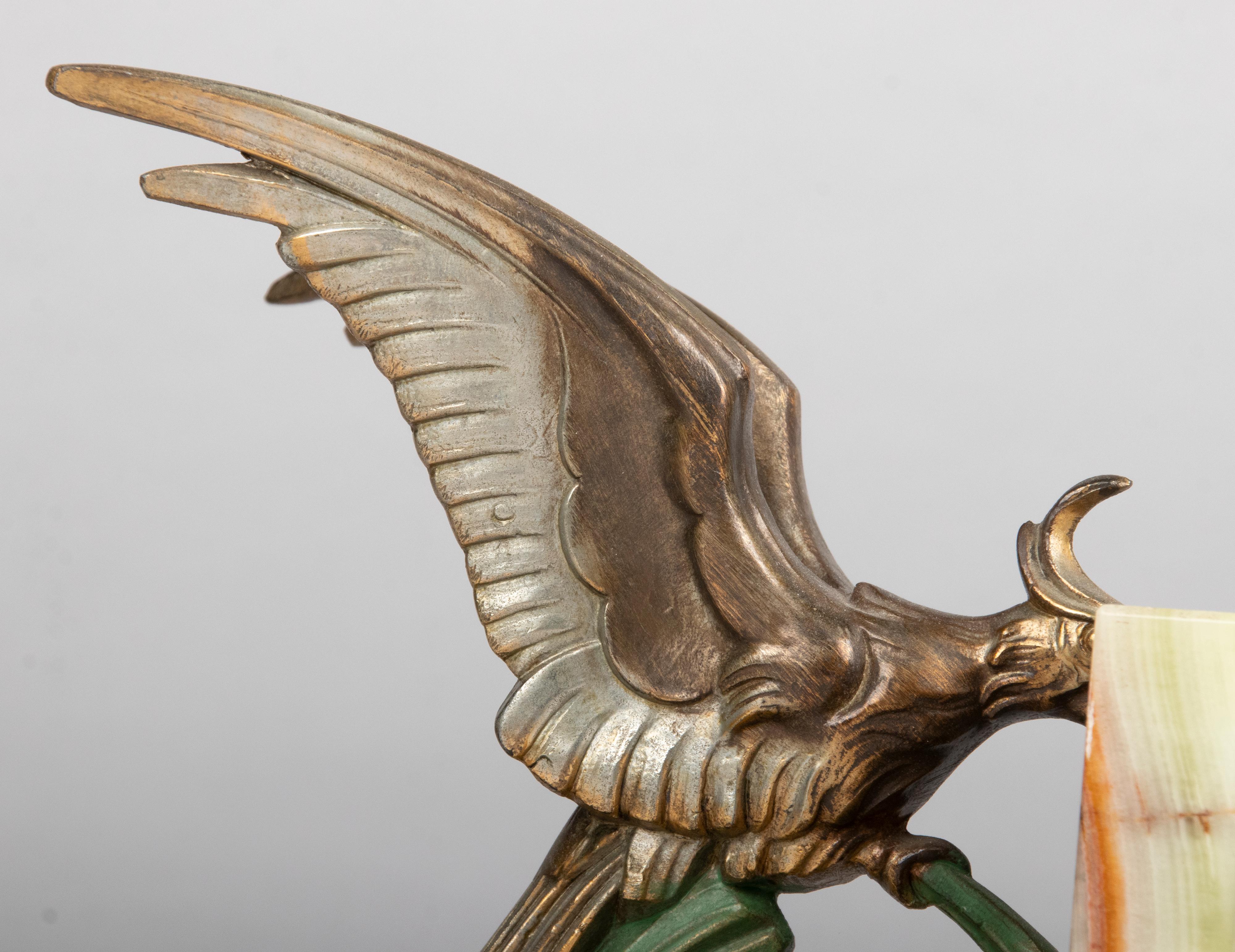 Fermalibri Art Deco dei primi del Novecento con uccelli pappagallo in vendita 6
