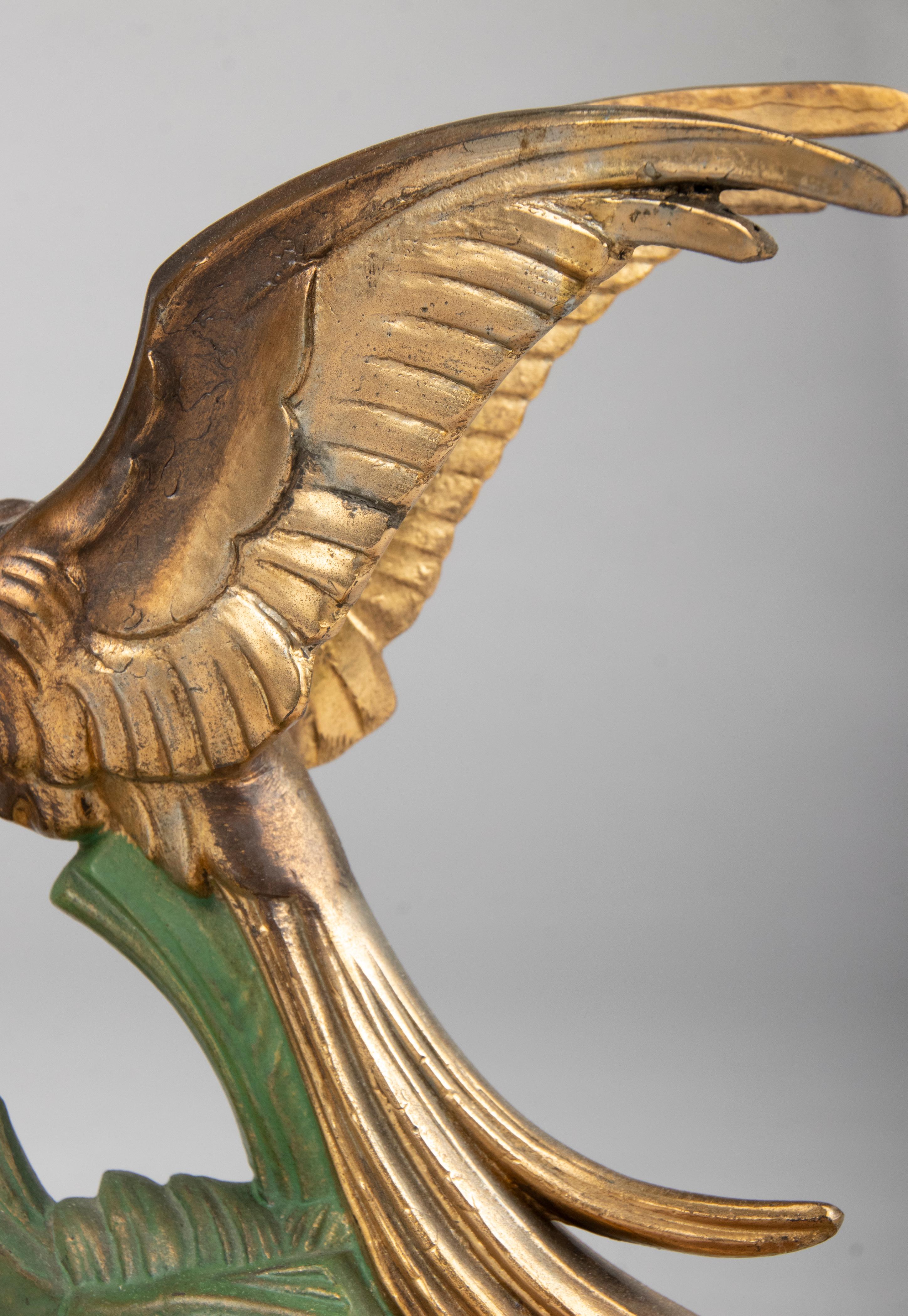 Fermalibri Art Deco dei primi del Novecento con uccelli pappagallo in vendita 9