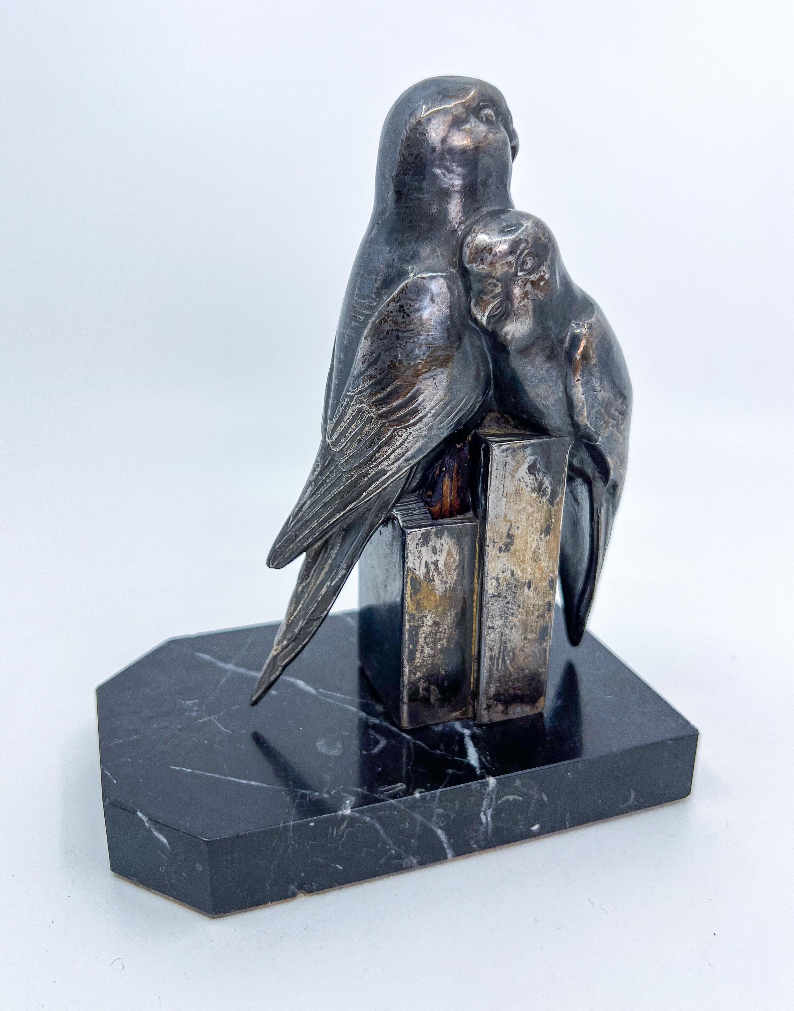 Early 20th Century Art Deco Bookends with Birds For Sale 5
