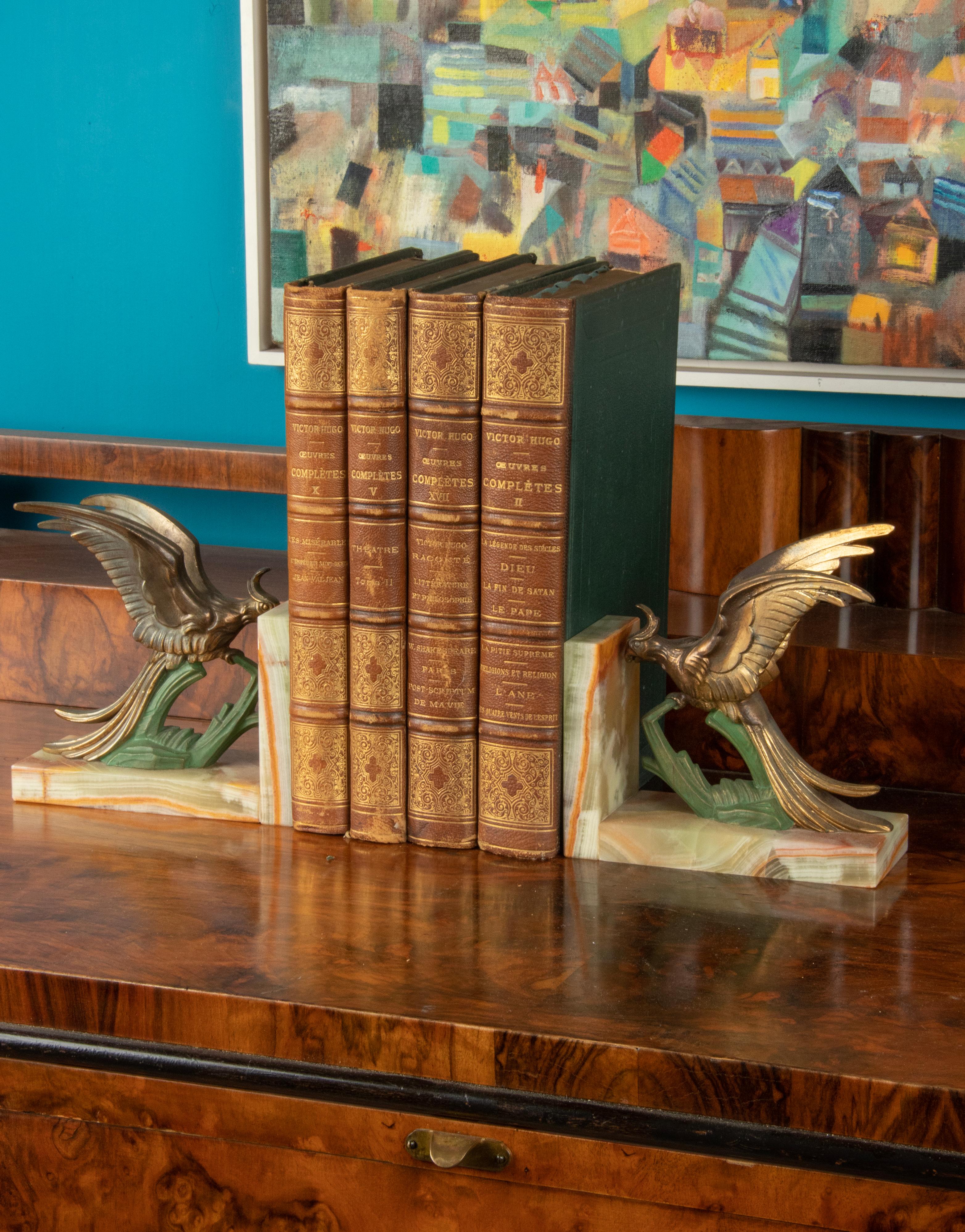 Early 20th Century Art Deco Bookends with Parrot Birds 6