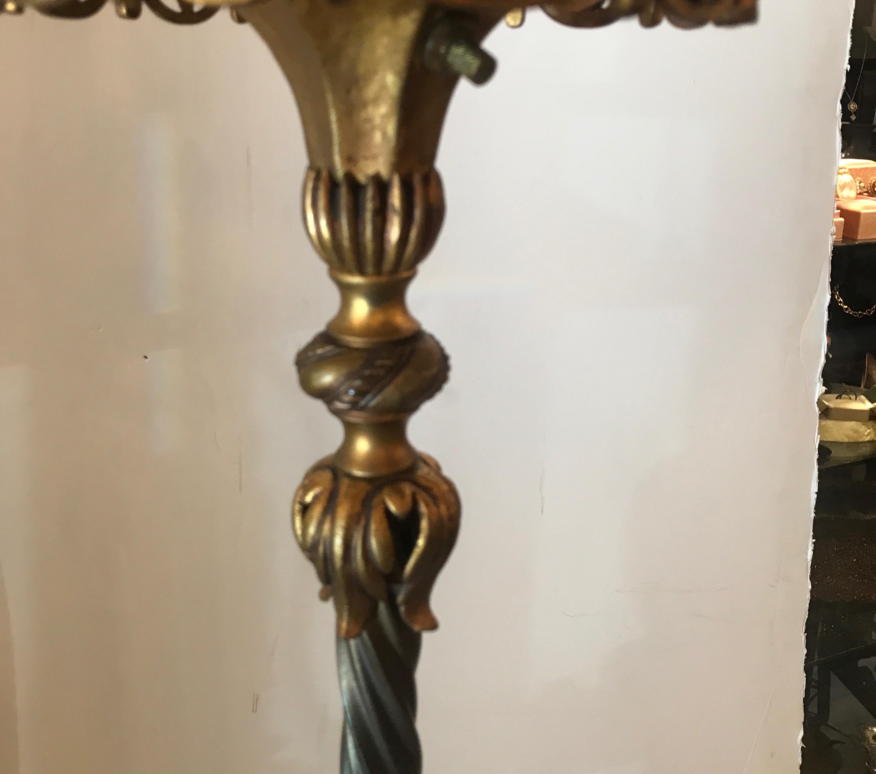 Early 20th Century Art Deco Bronze and Marble Floor Lamp by Oscar Bach In Good Condition For Sale In Lambertville, NJ