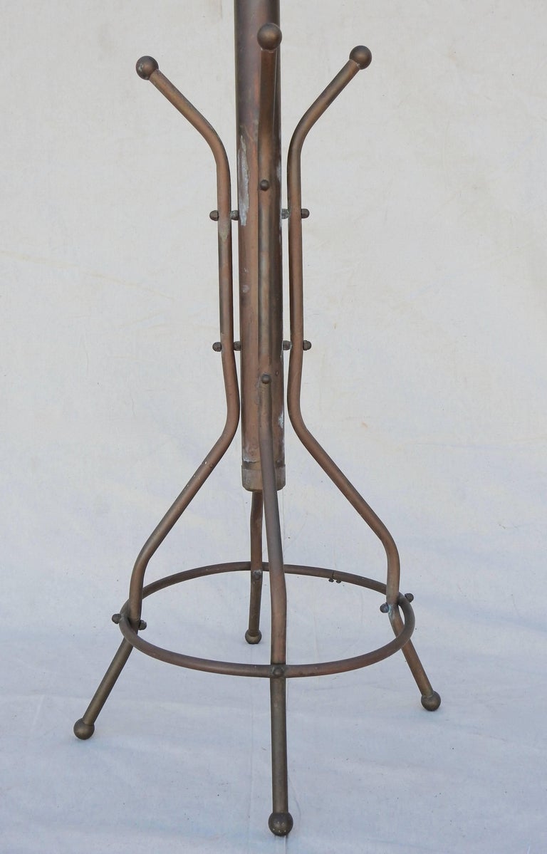 Early 20th Century Art Deco Brass Coat Rack For Sale at 1stdibs