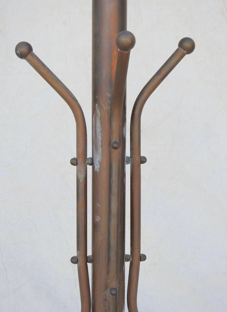 Early 20th Century Art Deco Brass Coat Rack For Sale at 1stdibs