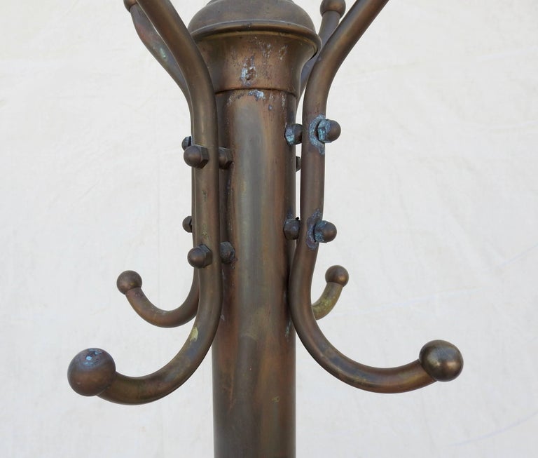 Early 20th Century Art Deco Brass Coat Rack For Sale at 1stdibs