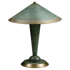 Early 20th Century Art Deco Brass Desk Light by Edmond Etling