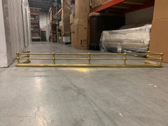 Early 20th Century Art Deco Brass Fireplace Fender, Large Scale