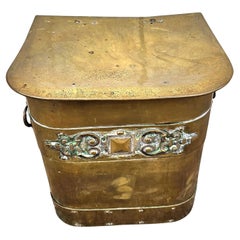 Early 20th Century Art Deco Brass Fireplace Fuel Bucket