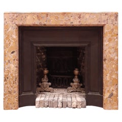 Early 20th Century Art Deco Breche d'Alep Marble Fireplace