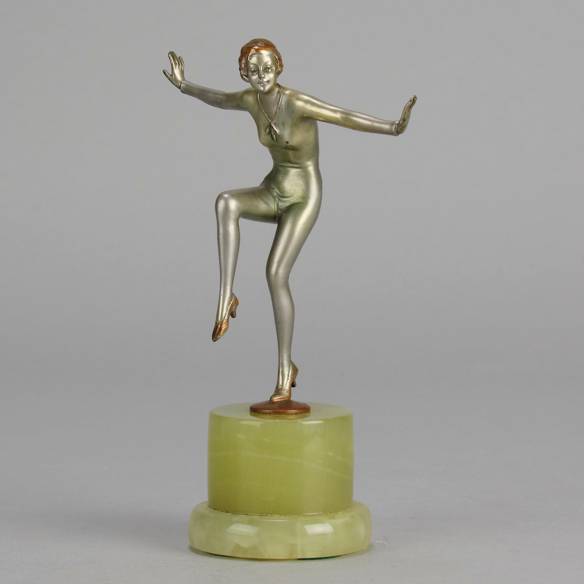 Art-Déco-Bronze des frühen 20. Jahrhunderts mit dem Titel „Arms Out“ von Josef Lorenzl im Angebot 3