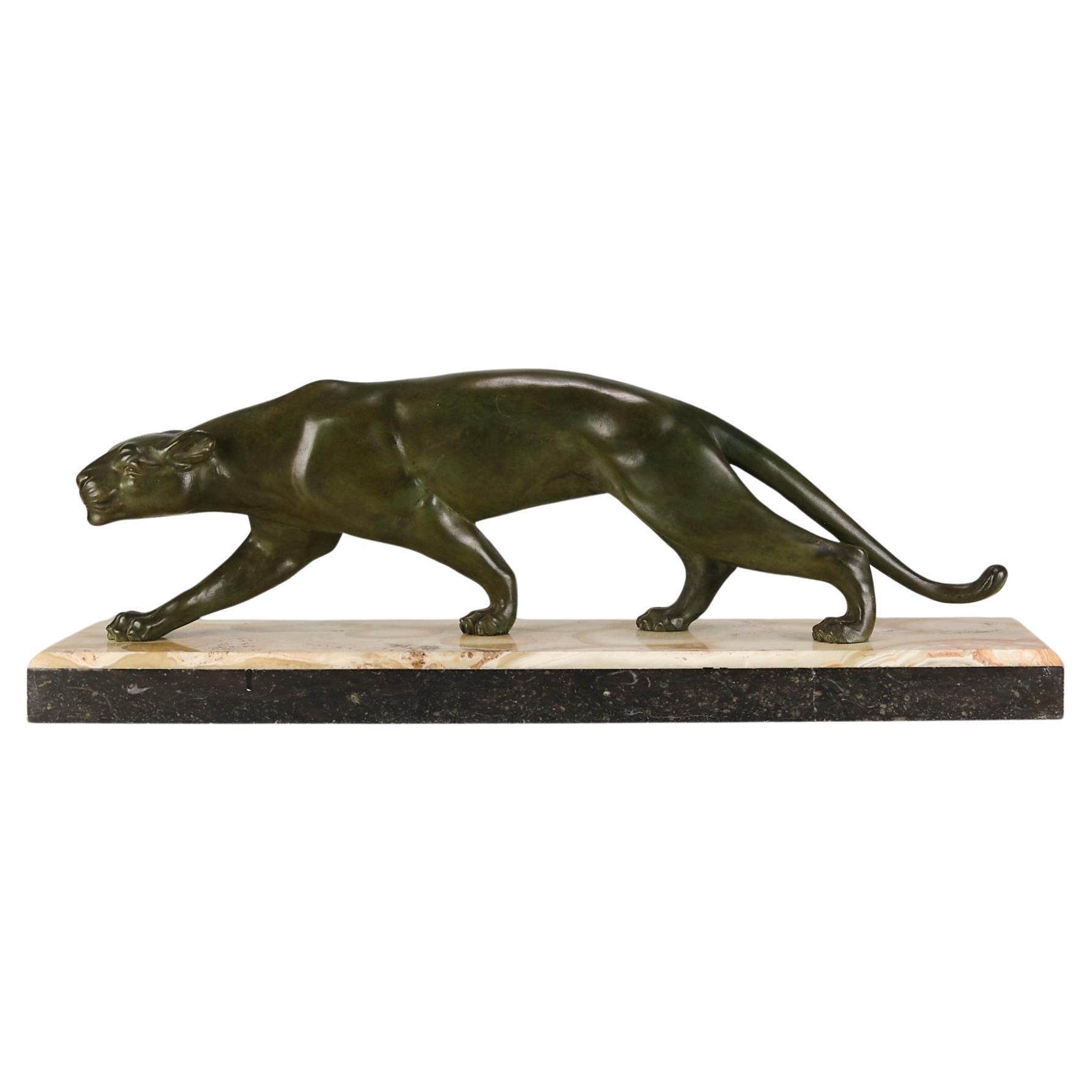 Early 20th Century Art Deco Bronze entitled "Panther" by Salvatore Melani