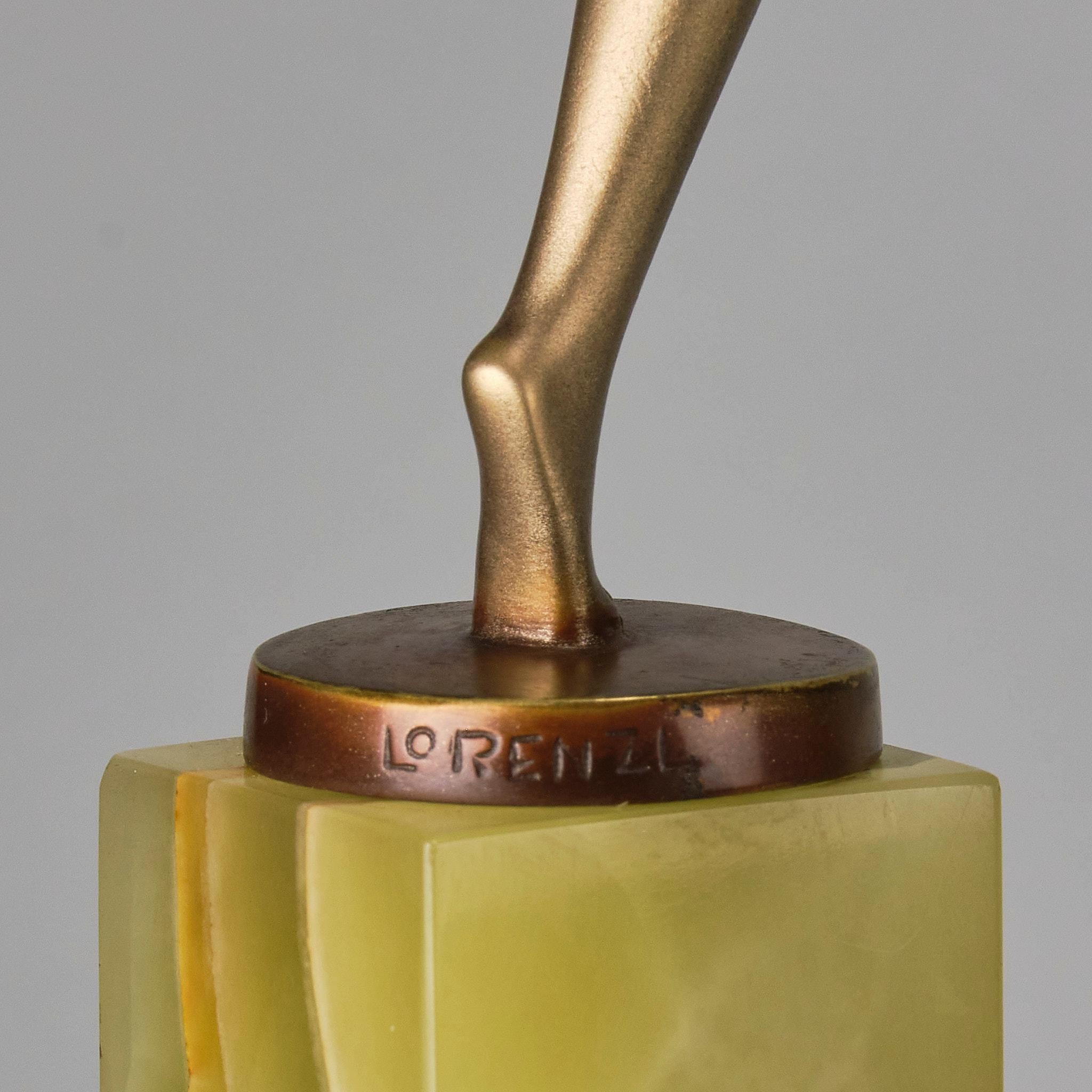 Art-Déco-Bronze des frühen 20. Jahrhunderts mit dem Titel „Sonnen Tänzerin“ von Josef Lorenzl im Angebot 6