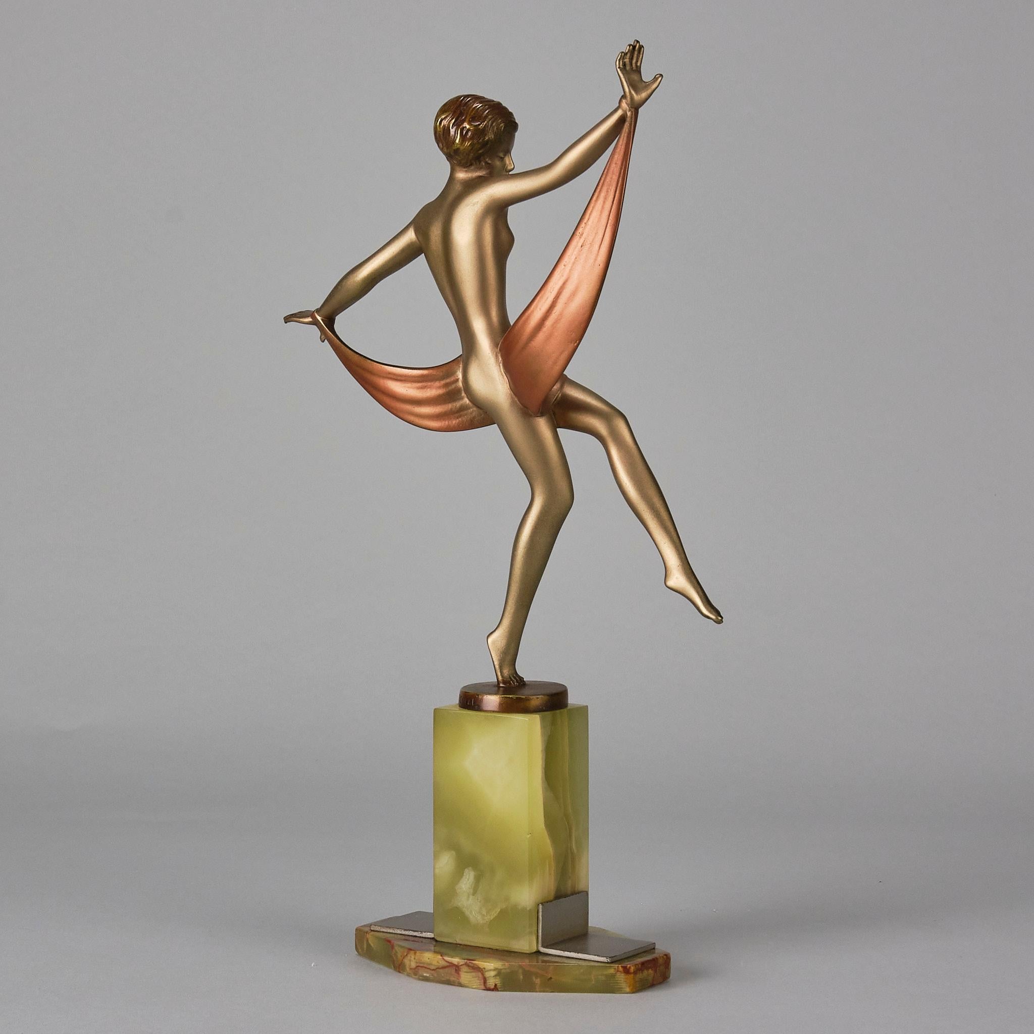 Art-Déco-Bronze des frühen 20. Jahrhunderts mit dem Titel „Sonnen Tänzerin“ von Josef Lorenzl im Zustand „Hervorragend“ im Angebot in London, GB