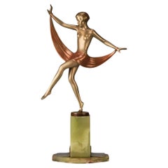 Vintage Early 20th Century Art Deco Bronze entitled "Sun Dancer" by Josef Lorenzl