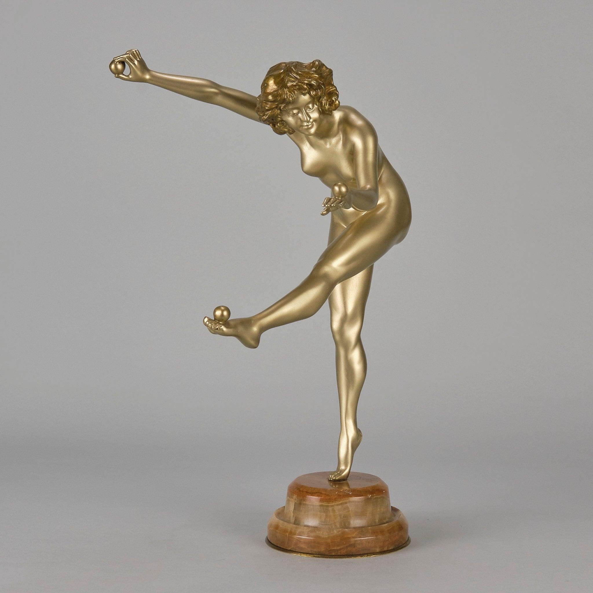 Belga Bronzo Art Deco dei primi del Novecento intitolato 
