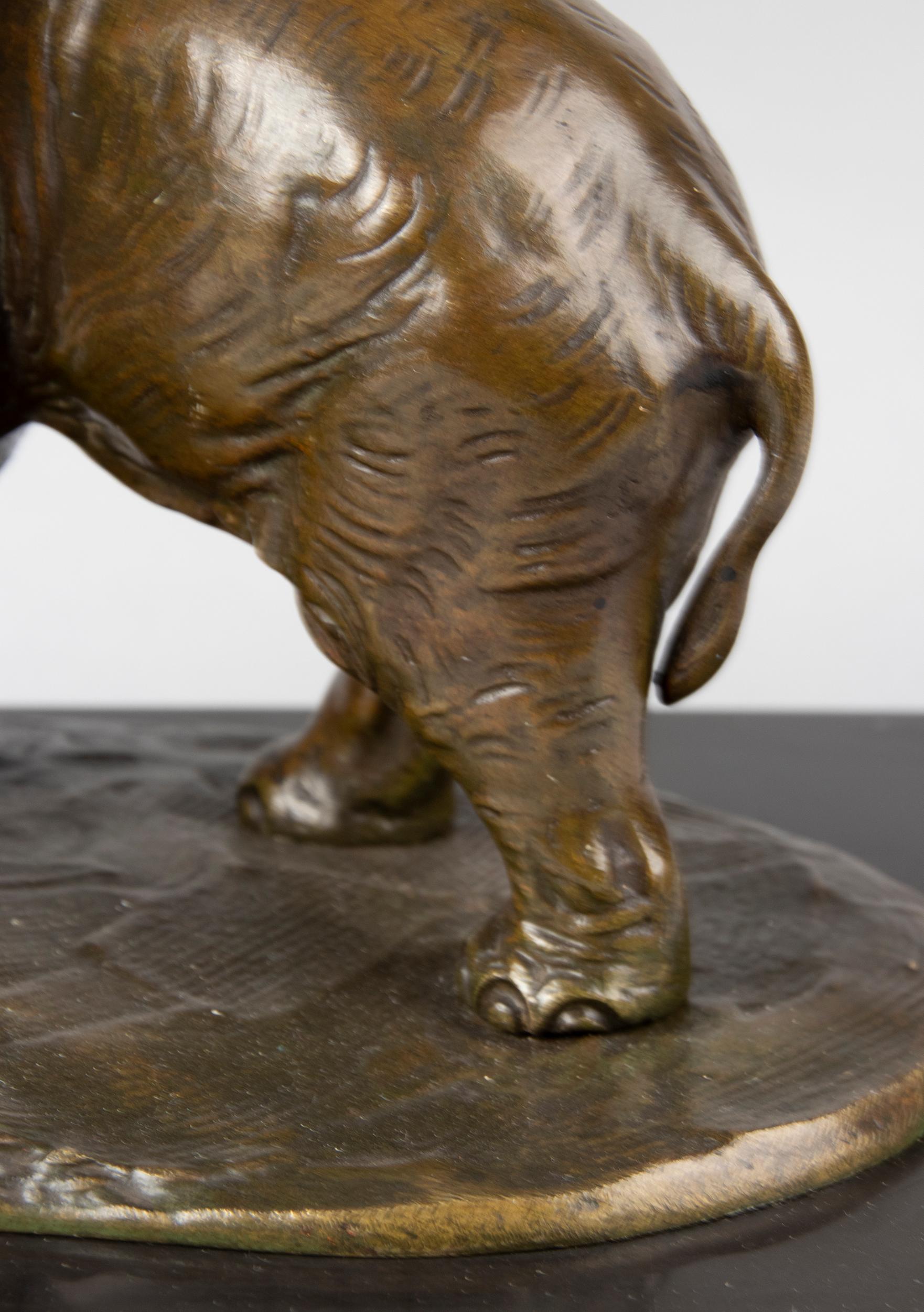 Sculpture d'éléphants en bronze Art Déco du début du XXe siècle, Irne Rochard en vente 7