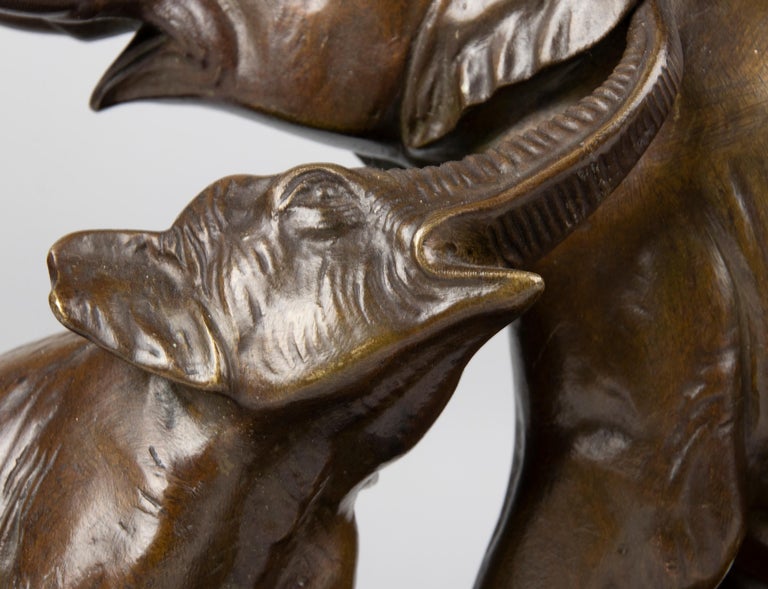Early 20th Century Art Deco Bronze Sculpture Elephants, Irénée Rochard In Good Condition For Sale In Casteren, Noord-Brabant