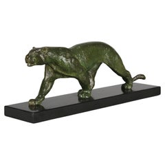 Early 20th Century Art Deco Bronze Study entitled "Panther" by Irenee Rochard