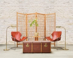 Early 20th Century Art Deco Canvas and Bentwood Steamer Trunk