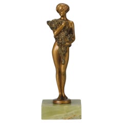 Early 20th Century Art Deco Cold Bronze Entitled "the Bouquet" by Joseph Lorenzl