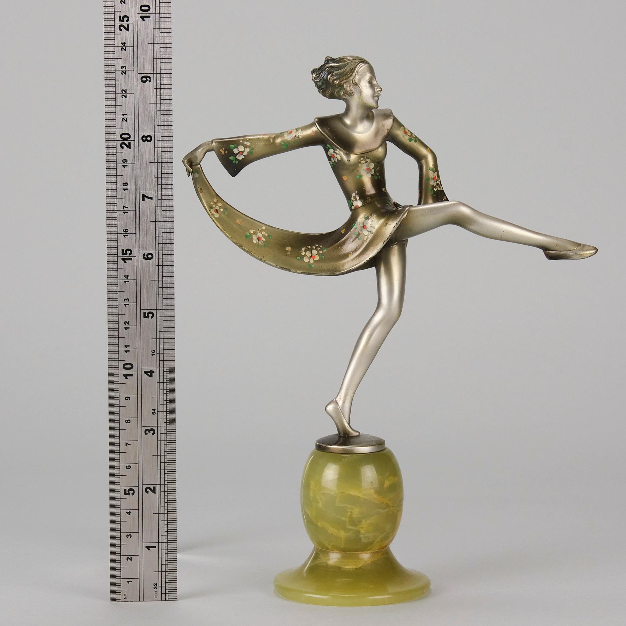Art-Déco-Bronze „Amelie“ aus kalt bemalter Bronze von Lorenzl & Crejo aus dem frühen 20. Jahrhundert im Angebot 5