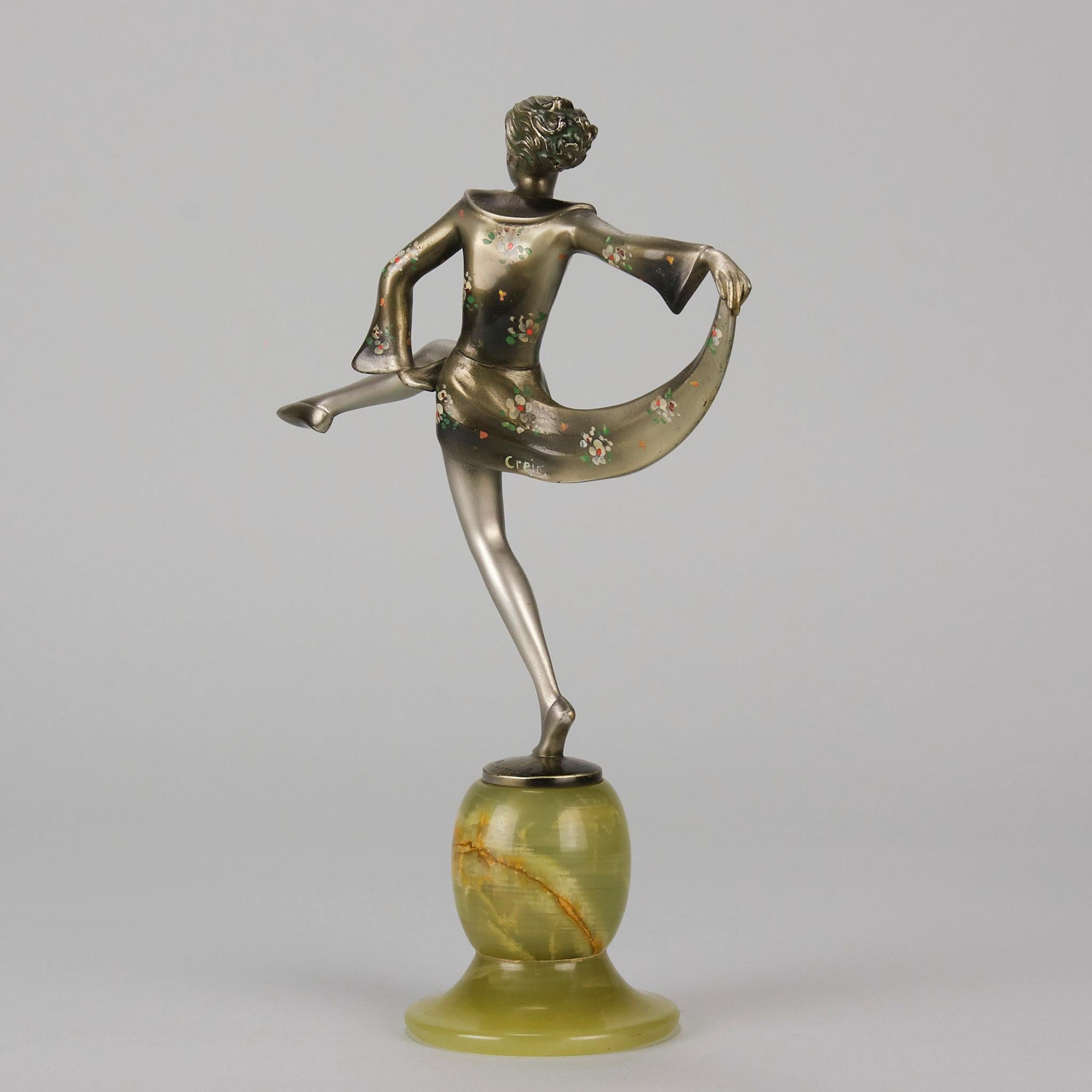 Art-Déco-Bronze „Amelie“ aus kalt bemalter Bronze von Lorenzl & Crejo aus dem frühen 20. Jahrhundert im Zustand „Hervorragend“ im Angebot in London, GB