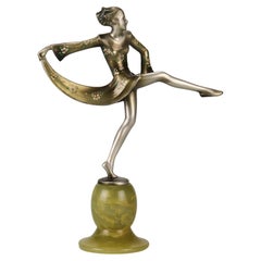 Art-Déco-Bronze „Amelie“ aus kalt bemalter Bronze von Lorenzl & Crejo aus dem frühen 20. Jahrhundert