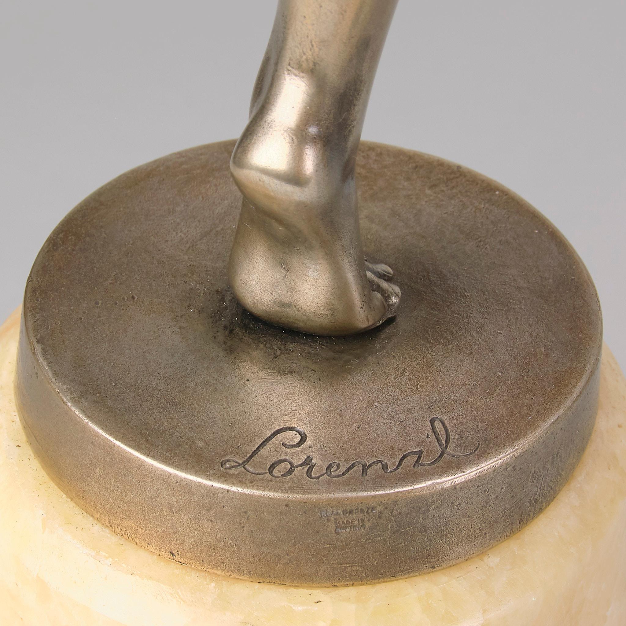 Bronzo dipinto a freddo Art Deco dei primi del Novecento intitolato 