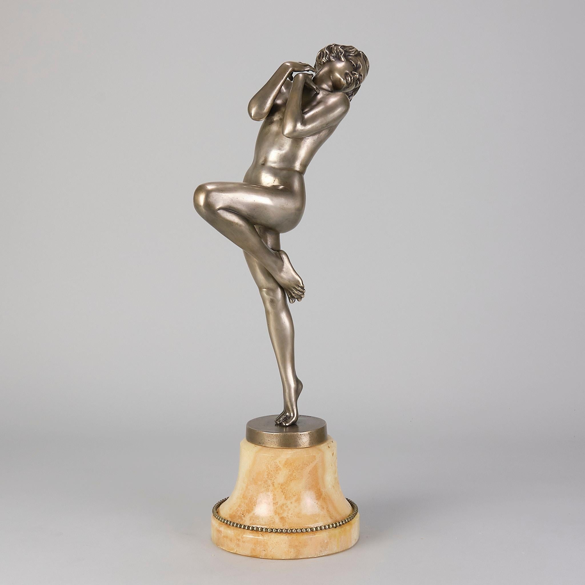 Austriaco Bronzo dipinto a freddo Art Deco dei primi del Novecento intitolato 