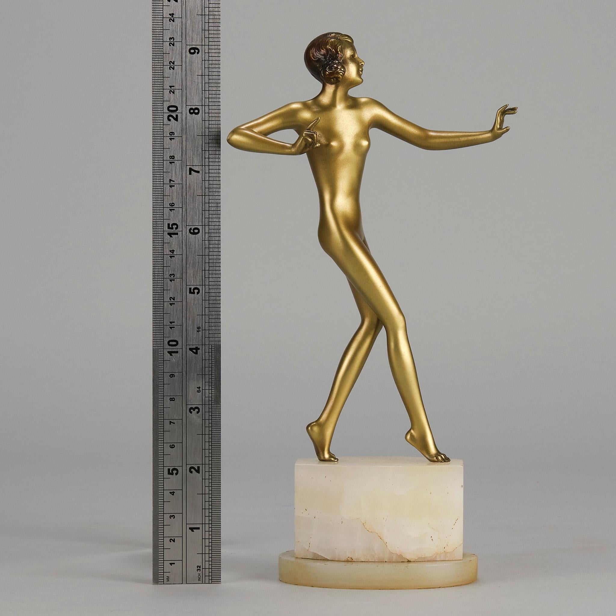 Art-Déco-Studie „Wanda“ aus kalt bemalter Bronze des frühen 20. Jahrhunderts von Josef Lorenzl im Angebot 5