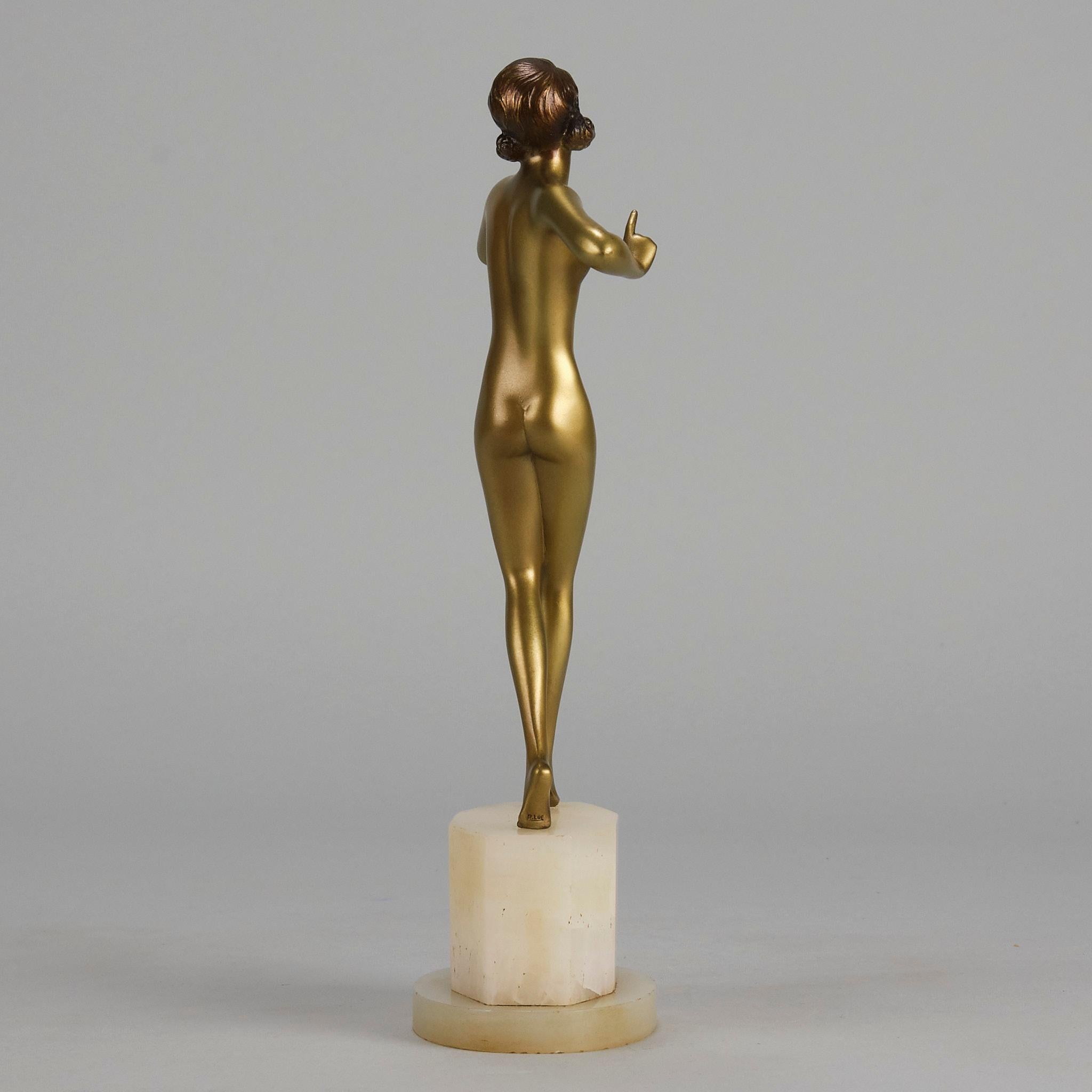 Art-Déco-Studie „Wanda“ aus kalt bemalter Bronze des frühen 20. Jahrhunderts von Josef Lorenzl (Gegossen) im Angebot
