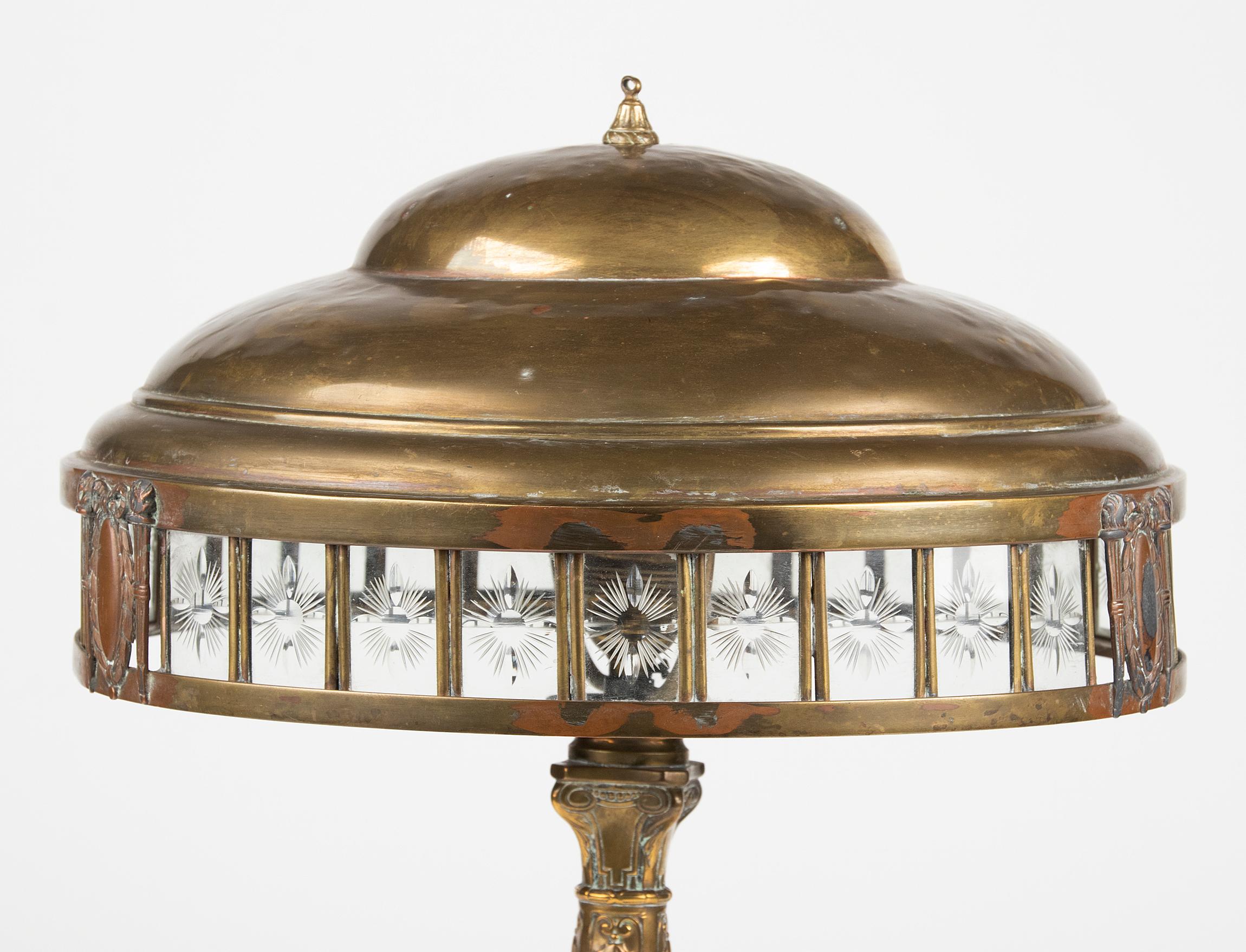 French Early 20th Century Art Deco Copper Table / Desk Lamp