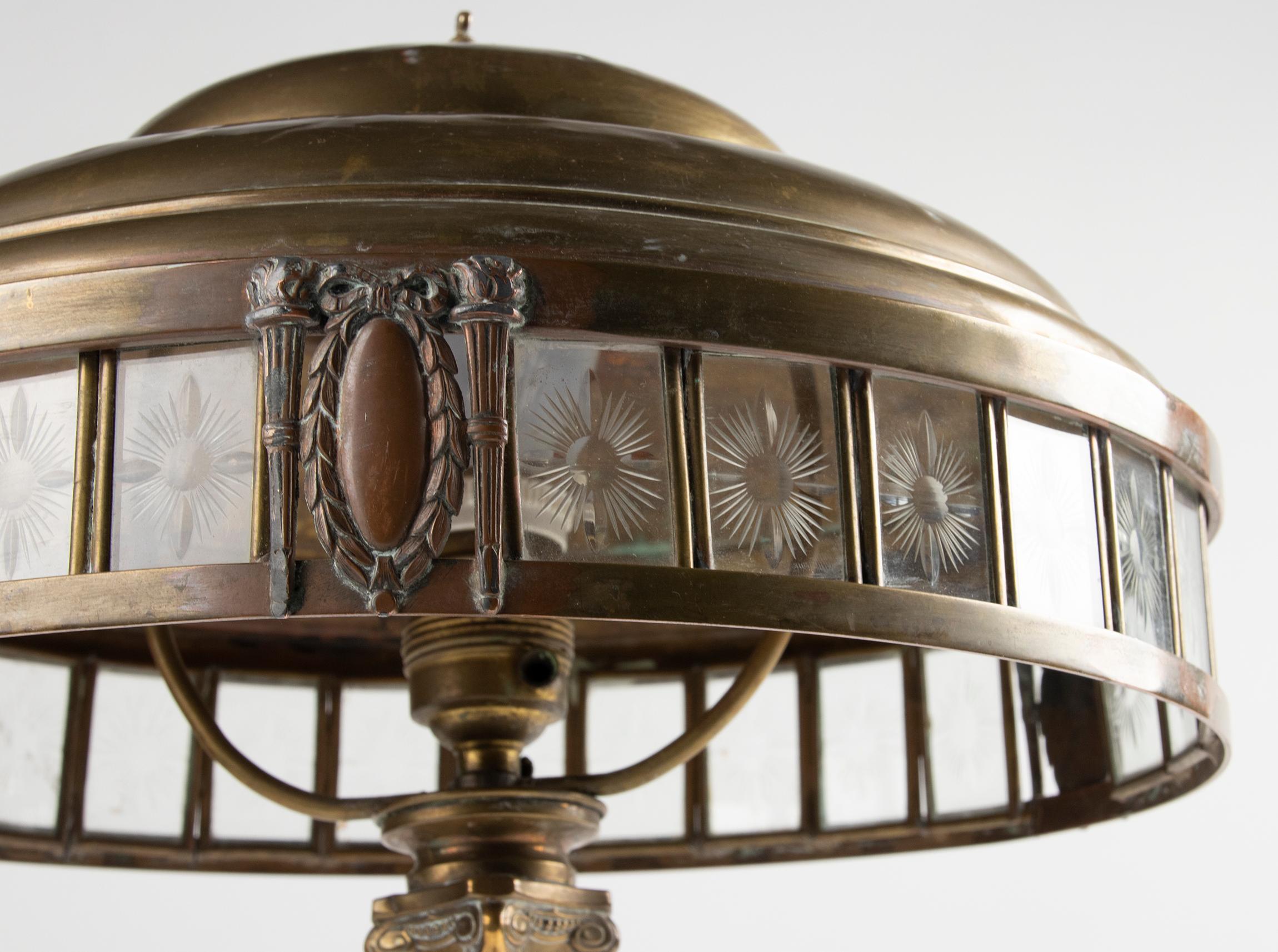 Early 20th Century Art Deco Copper Table / Desk Lamp In Fair Condition In Casteren, Noord-Brabant