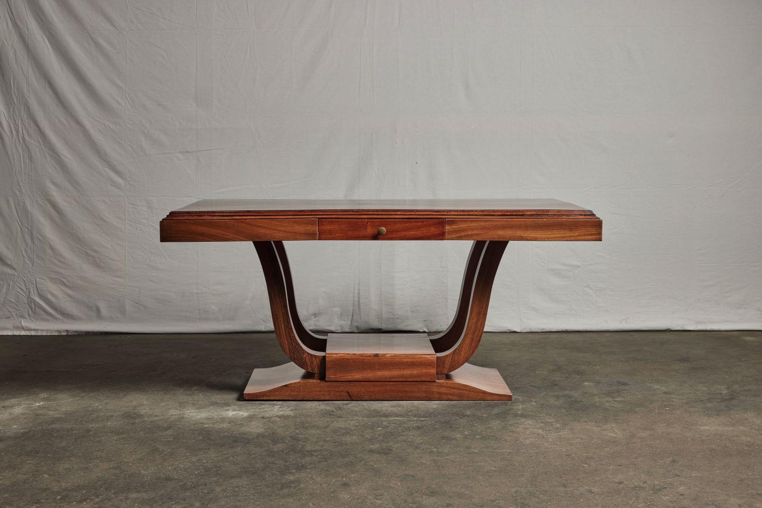Early 20th Century Art Deco French Colonial Rosewood Desk For Sale 2