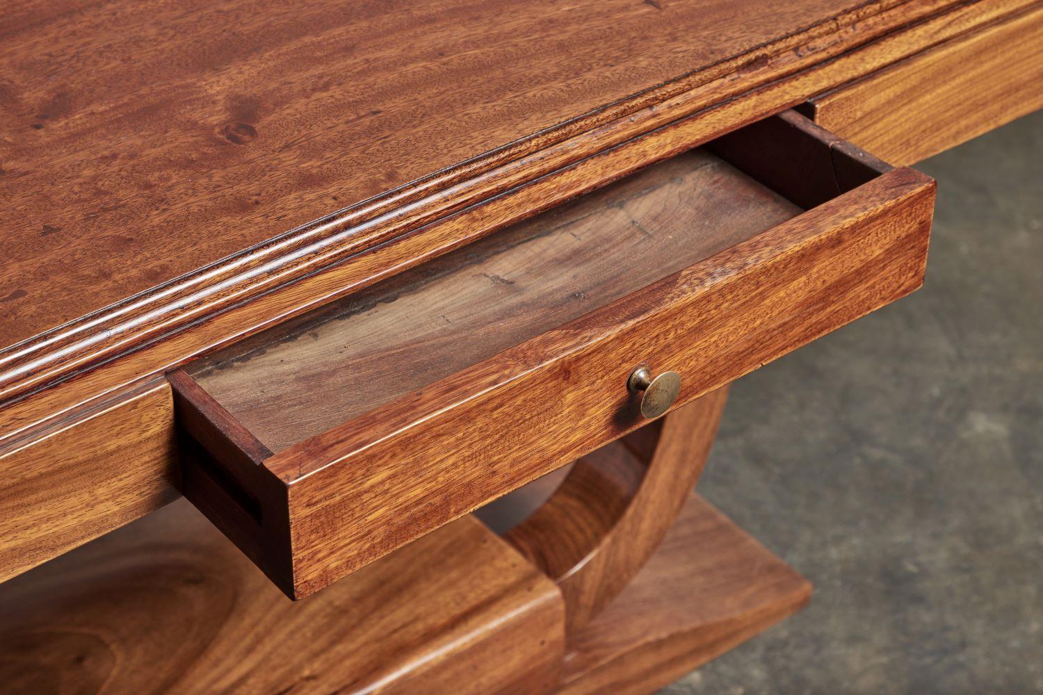 Early 20th Century Art Deco French Colonial Rosewood Desk For Sale 4