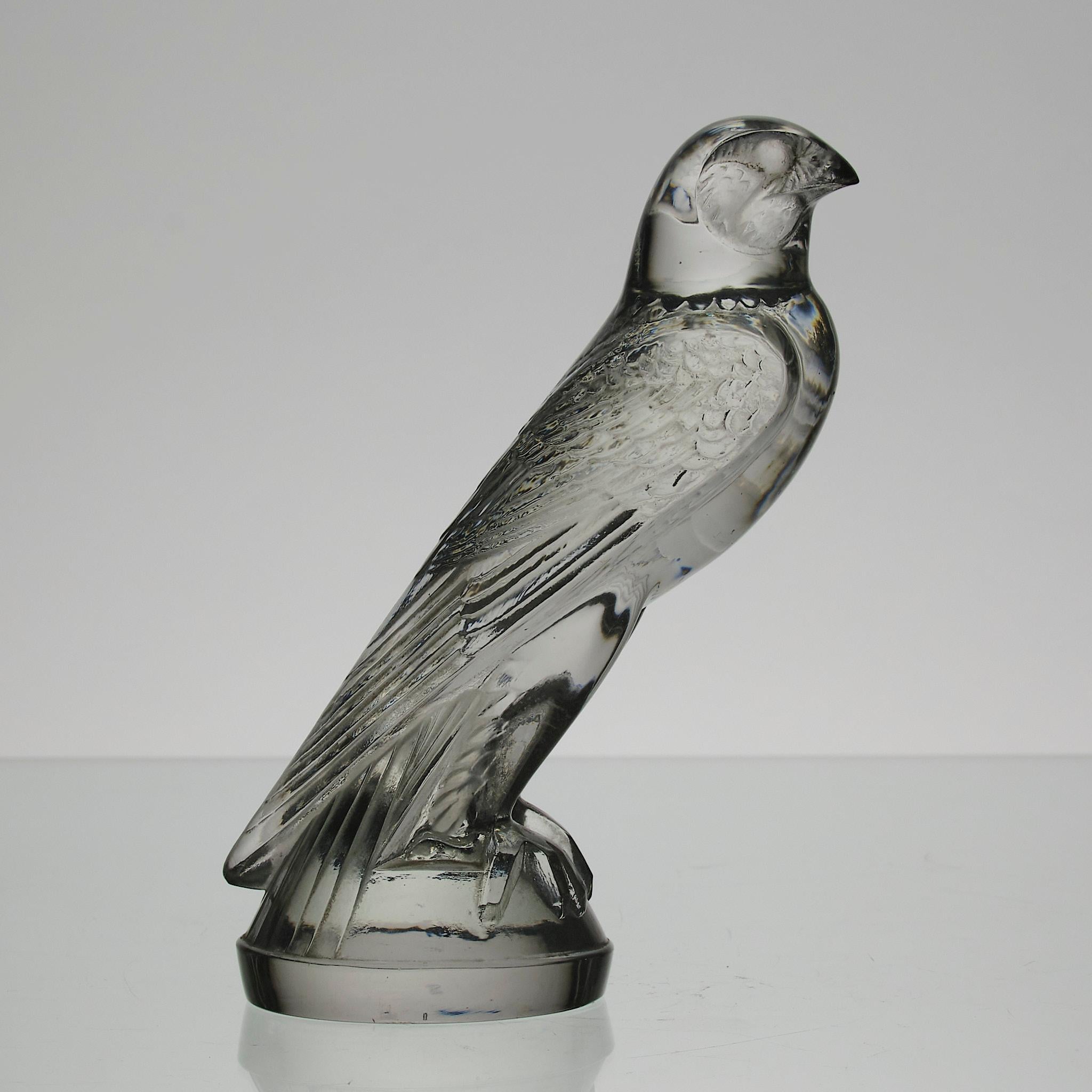 French Early 20th Century Art Deco Glass Car Mascot entitled 
