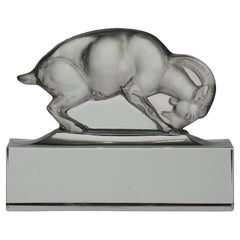 Early 20th Century Art Deco Glass entitled "Chèvre" by René Lalique