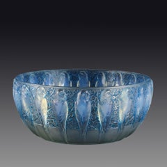 Early 20th Century Art Deco Glass "Perruches Bowl" by René Lalique