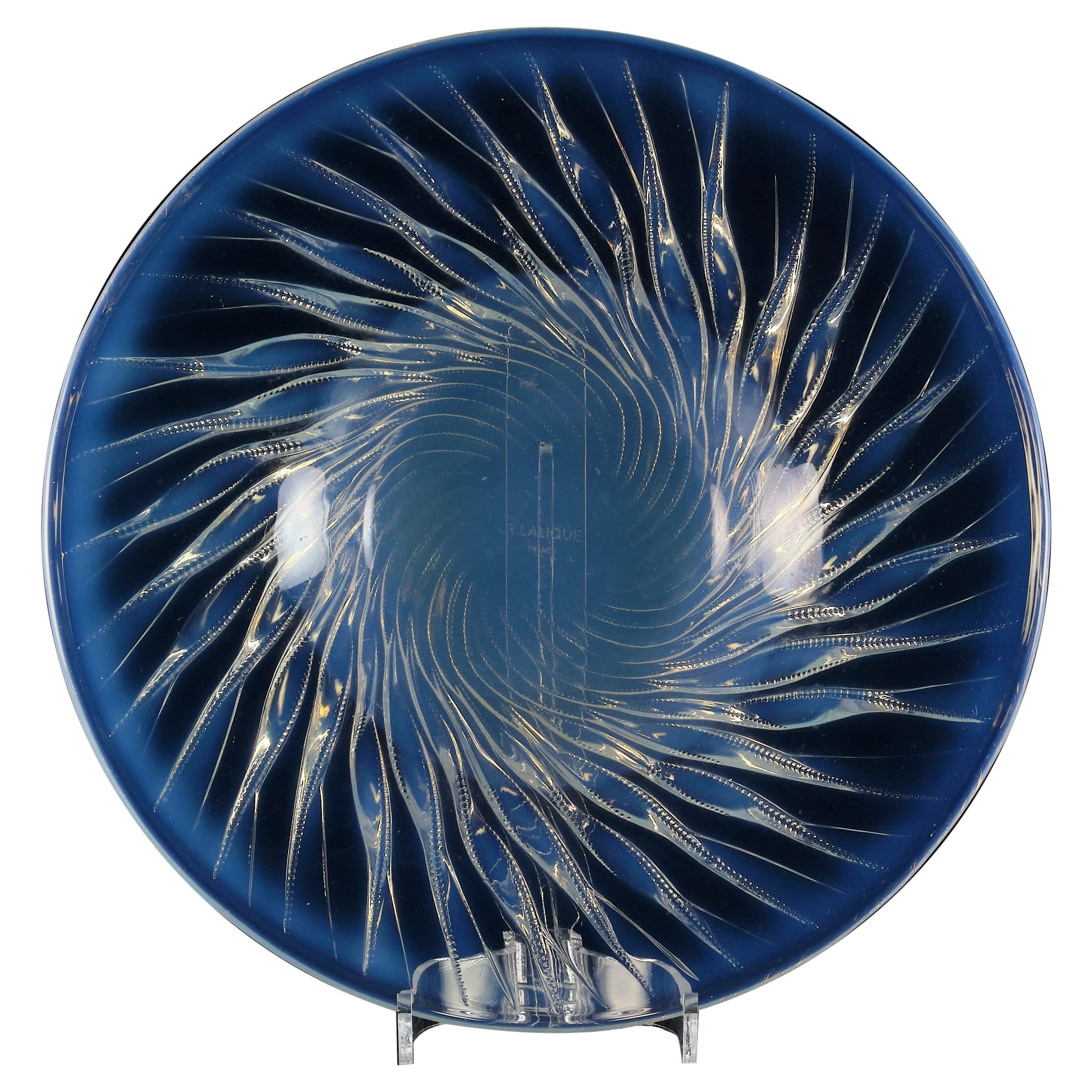 Early 20th Century Art Deco Glass Salver entitled Algues Salver by René Lalique