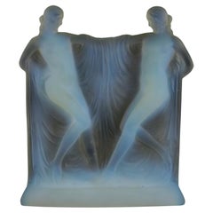 Studio in vetro Art Deco del primo Novecento "Deux Danseuses" di Marius Sabino