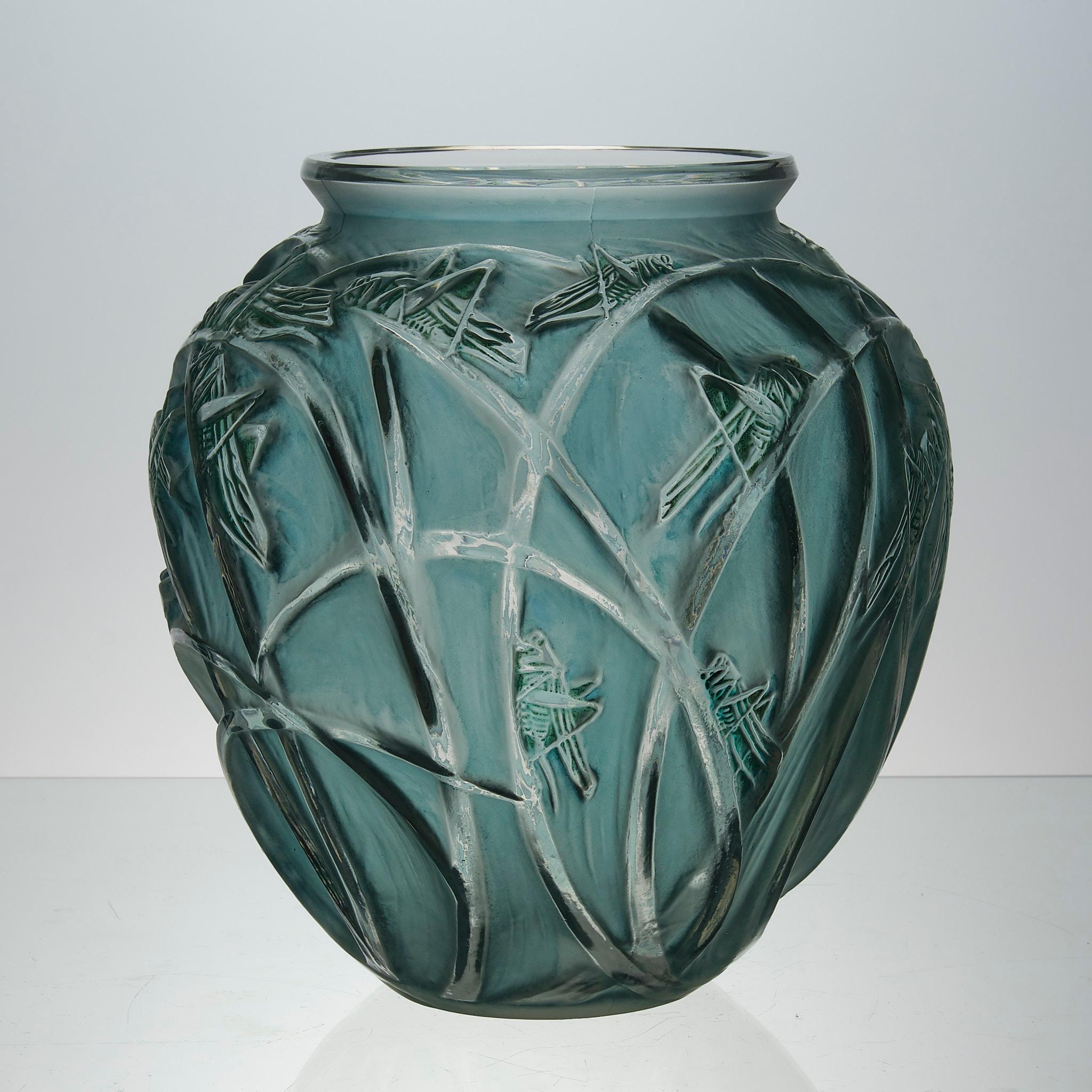 Français Vase en verre Art Déco du début du 20ème siècle intitulé 